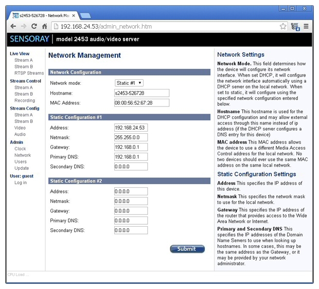 SENSORAY Model 2453 screenshot