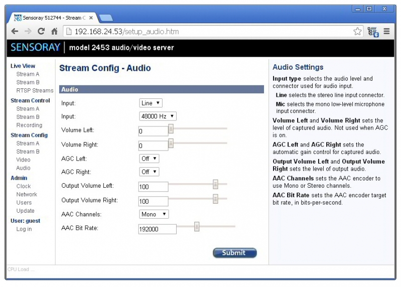 SENSORAY Model 2453 screenshot